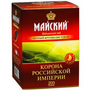 4607051150683 — Цейлонский черный крупнолстовой байховый чай Майский "Корона российской империи" 200 г 