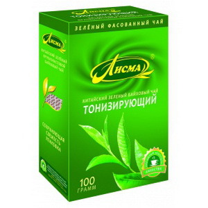 4607051158405 — Чай лисма "тонизирующий" зеленый, байховый, китайский, фасованный 100 г