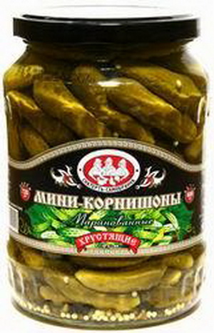 4607067550422 — Мини-корнишоны маринованные хрустящие "Скатерть-самобранка" 1-4 см, 680 г