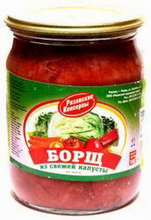 4607098420374 — Борщ из свежей капусты "Рязанские консервы", 500 г 