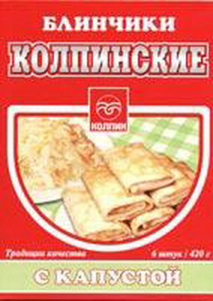 4607100090212 — Блинчики Колпинские с капустой замороженные, 6 штук/420 г