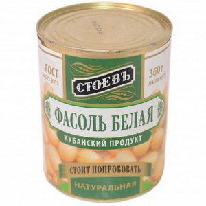 4607116766194 — Фасоль "Стоевъ" белая натуральная ж/б 360г