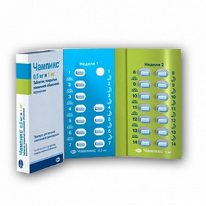 4607131042518 — Чампикс, комплект таблеток 0,5Мг +1Мг  11+14 шт