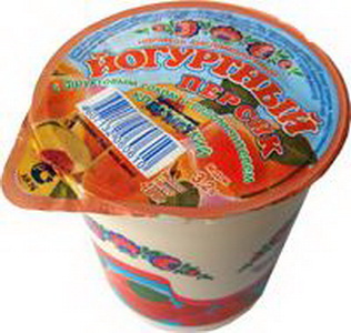 4607132060610 — Напиток кисломолочный «Йогуртный персик» с фруктовым соком и подсластителем, классический, м.д.ж. 3,2 %, 400 г.