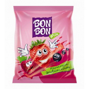 4607144733540 — Мармелад "Красный октябрь" Bon-bon Ягодный микс  75г