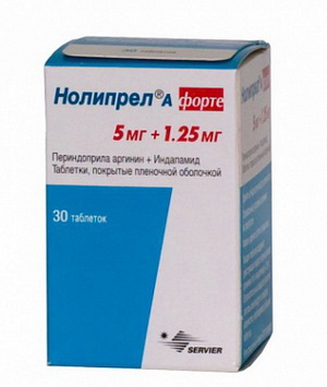 4607159860606 — Нолипрел А Форте, таблетки 1.25+5 мг 30 шт