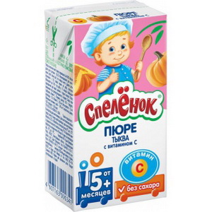 4607163090341 — Пюре "Спелёнок" тыквенное с витамином С т/п 125гр (от 5 месяцев)