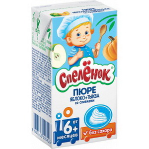 4607163090426 — Спеленок Пюре для малышей яблоко-тыква со сливками, 0,125 л. (с шести месяцев)