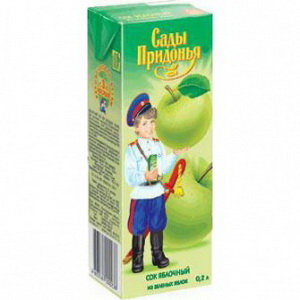 4607163090631 — Сок яблочный из зелёных яблок "САДЫ ПРИДОНЬЯ", 0,2 л 