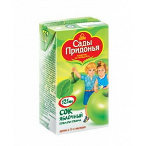 4607163090754 — Сок яблочный прямого отжима "Сады придонья", 0,125л