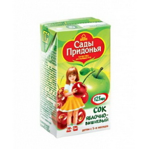 4607163090792 — Сок "Сады Придонья" яблочно-вишневый т/п 125мл (от 5 месяцев)