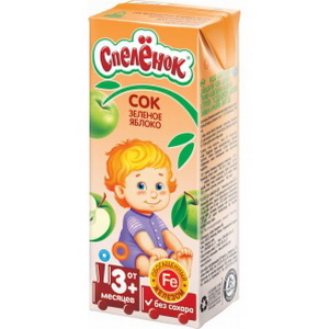 4607163093304 — Сок яблочный "Спелёнок", 0,2л