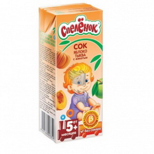 4607163093359 — Сок "Спеленок" яблоко тыква с мякотью 0,2 л. 
