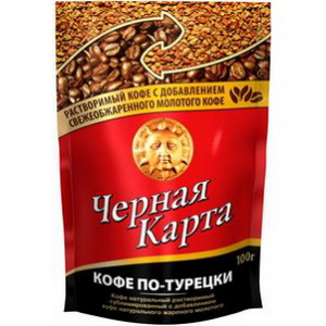 4620007591279 — Кофе натуральный растворимый сублимированный с добавлением кофе натурального жареного молотого "черная карта" "по-турецки"