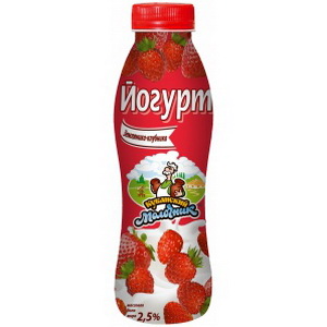 4640009491520 — Йогурт "Кубанский молочник" Земляника+клубника 2.5% пл/бут 400г