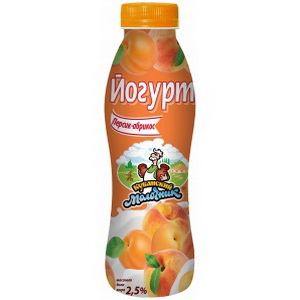 4640009491568 — Йогурт "Кубанский молочник" Персик+абрикос 2.5% пл/бут 400г