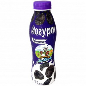 4640009491988 — Йогурт "Кубанский молочник" чернослив 2.5% пл/бут 400г