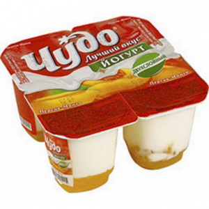 4690228008757 — Йогурт сливочный "Двойной вкус" персик-манго, "Чудо" 2,5%, 115 г