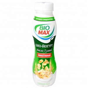 4690228021022 — Биойогурт "Bio Max" 2. 9% мюсли - 5 злаков пл/бут 300г