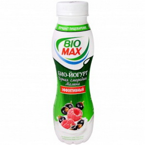 4690228023095 — Биойогурт "Bio Max" малина+черная смородина 2.7% пл/бут 290г