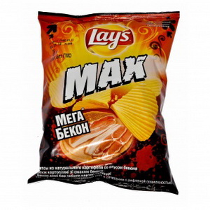 4690388003845 — Чипсы lays max mega бекон 26 гр.