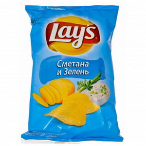 4690388004101 — Чипсы lays сметена и зелень 150 гр.