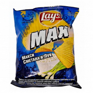 4690388004453 — Чипсы lays max maxi сметена и зелень 26 гр.