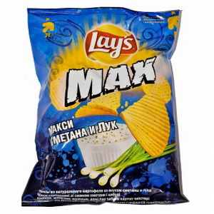 4690388004477 — Чипсы lays max maxi сметена и зелень 150 гр.