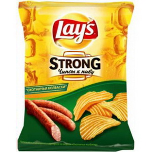 4690388010959 — Чипсы "lay`s strong" картофельные натуральные со вкусом охотничьих колбасок