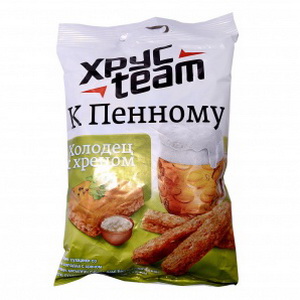 4690388013639 — Сухарики "хрустеам" хрустящие со вкусом холодца с хреном