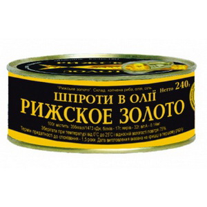 4750265000906 — Шпроты "Рижское золото" в масле (ключ) 240г