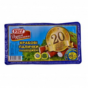 4770190038454 — Охлажденные крабовые палочки "VICI", 240 г.