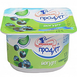 4810268023026 — Йогурт "Савушкин Продукт" Черника смешанный 2% пл/б 120г