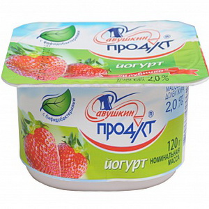 4810268023033 — Йогурт "Савушкин Продукт" Клубника смешанный 2% пл/б 120г