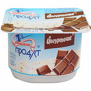 4810268023552 — Йогурт "Савушкин Продукт" Йогуртоша Страчателла 2% пл/б 120г