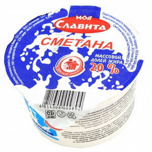 4811309009894 — Сметана "Моя Славита" 20% пл/ст 200г