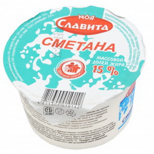 4811309010142 — Сметана "Моя Славита" 15% пл/ст 200г