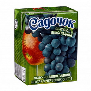 4820001442915 — Сок "Садочок" Яблоко+виноград (красный сорт) т/п 0.2л