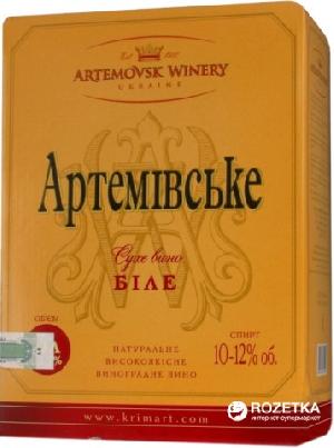 4820003351505 — Вино Артемовское белое сухое 3 л 10-12% 