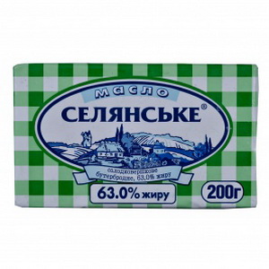4820003482292 — Масло сол.верш. бутербр. 63% "Селянське" 200г.