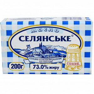 4820003483190 — Селянське Масло с/в  солоне  73%  200г