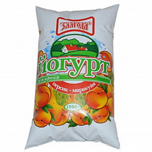 4820005424139 — Йогурт "Злагода" Персик+маракуя нежирный п/э 1л