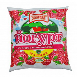 4820005426164 — Йогурт малина 1.5% 0.45 кг злагода