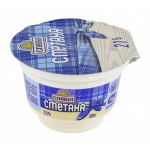 4820006530839 — Сметана "Славия" 21% пл/ст 200г