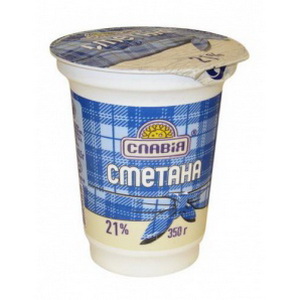 4820006531676 — Сметана "Славия" 21% пл/ст 350г