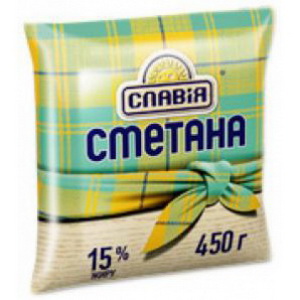 4820006531683 — Сметана "Славия" 15% п/э 450г