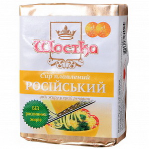 4820007955525 — Шостка сир плавлений 40% 90г Російський