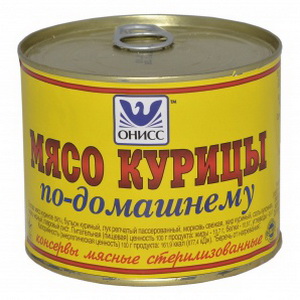 4820007992179 — Тушенка "Онисс" Мясо курицы по-домашнему ж/б 525г