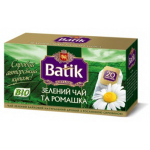 4820015835772 — Чай "Batik" BIO зеленый с ромашкой 20пак