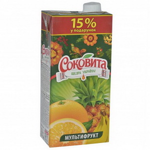 4820016252493 — Сок.напиток соковита мультифр 2л